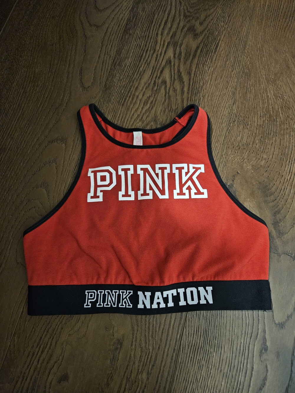 Victoria's Secret PINK Red Tank Top with Black Trim